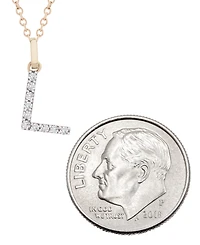 Diamond Initial Pendant Necklace (1/10 ct. t.w.) in 14k Gold, 17" + 1" Extender