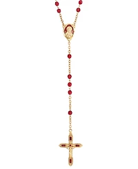14K Gold-Dipped Red Bead and Red Enamel Rosary