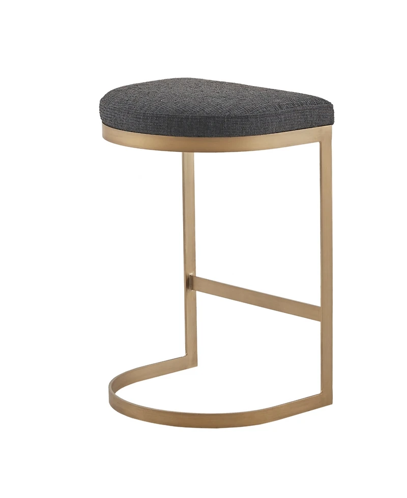 Madison Park Maison 25"H Modern Backless Metal Counter Stool with Cushioned Seat, Fully Assembled