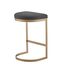 Madison Park Maison 25"H Modern Backless Metal Counter Stool with Cushioned Seat, Fully Assembled