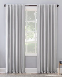 Evelina Faux Dupioni Silk Thermal Extreme 100% Blackout Back Tab Curtain Panel