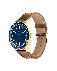 Tommy Hilfiger Men's Brown Leather Strap Watch 38mm