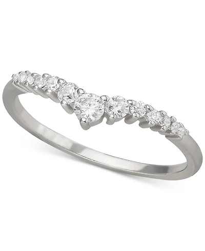 Giani Bernini Cubic Zirconia Graduated V Ring in Sterling Silver, Created for Macy's