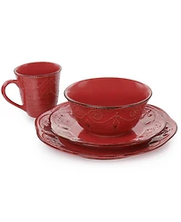 Elama Rustic Birch 16 Pc. Dinnerware Set, Service for 4