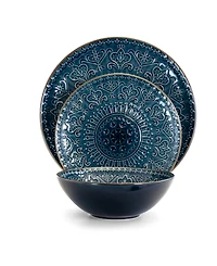 Elama Deep Sea Mozaic 16 Pc. Dinnerware Set, Service for 4