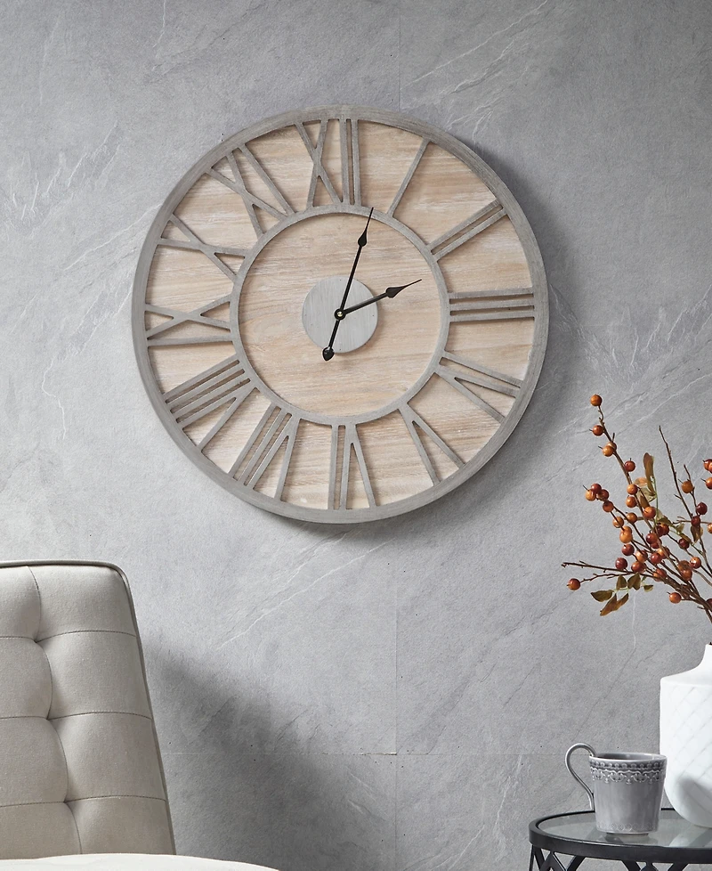 Madison Park Mason Wall Clock, 23.6" L x 23.6" W