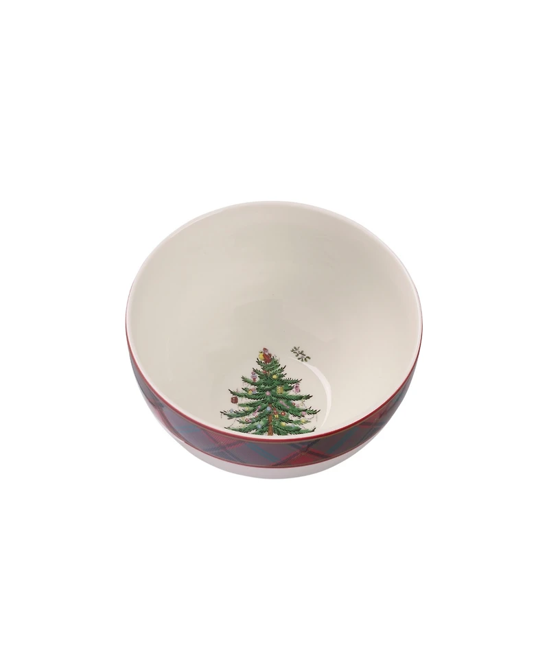 Spode Christmas Tree Tartan Rice Bowl, Set of 4