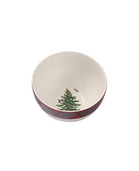 Spode Christmas Tree Tartan Rice Bowl, Set of 4