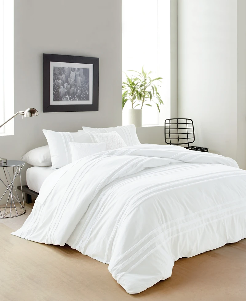Dkny Chenille Stripe 3-Pc. Comforter Set, King