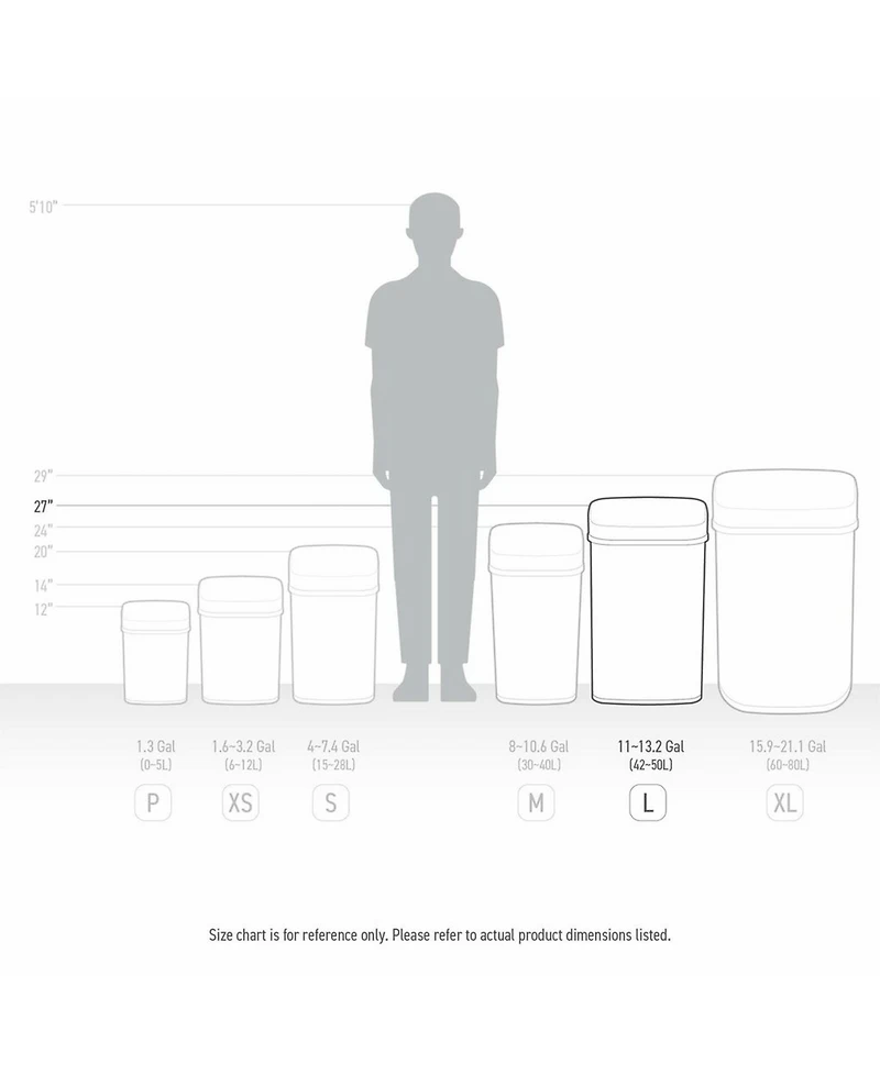 Ninestars 13 Gallon Automatic Kitchen Trash Can, Motion Sensor Touchless 50L Large Stainless Steel Garbage Bin Dual Compartment