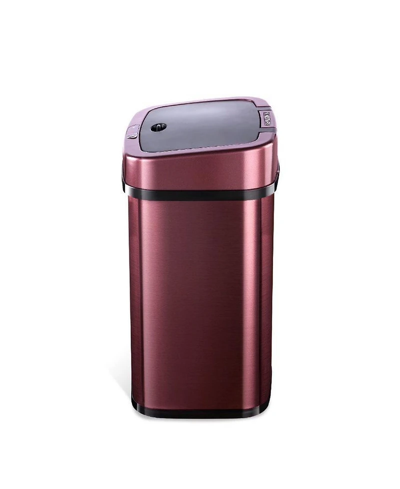 Ninestars Rectangular Motion Sensor Trash Can 3.2 Gallon Stainless Steel