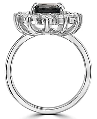 Effy Sapphire (2-7/8 ct. t.w.) & Diamond (1-3/8 ct. t.w.) Halo Statement Ring in 14k White Gold
