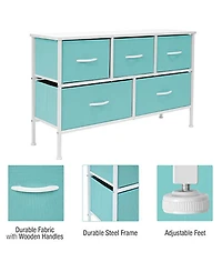 Sorbus 5 Drawers Dresser- Storage Unit with Steel Frame, Wood Top, Fabric Bins - for Bedroom, Closet