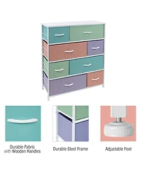 Sorbus Dresser with 8 Drawers - Storage Chest Organizer Steel Frame, Wood Top, Handles, Fabric Bins