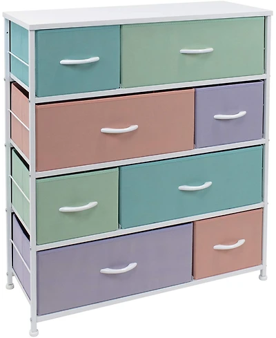 Sorbus Dresser with 8 Drawers - Storage Chest Organizer Steel Frame, Wood Top, Handles, Fabric Bins
