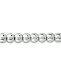 Bead Double Heart Charm Bracelet in Silver Plate
