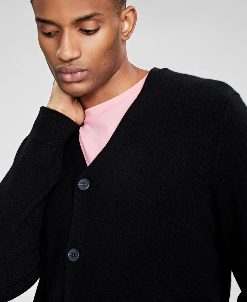 Club Room Men's Cashmere V-Neck Cardigan, Created for Macy's