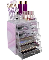 Sorbus Medium Tie-Dye Makeup Organizer Set - (3 Large / 4 Small Drawers/Top Tray)