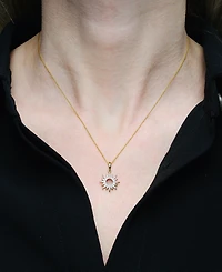 Wrapped Diamond Sun Pendant Necklace (1/10 ct. t.w.) 14k Gold Created for Macy's (Also available Black Diamond)