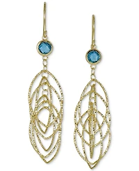 Amethyst Bezel Spiral Drop Earrings (1-5/8 ct. t.w.) 14k Gold-Plated Sterling Silver (Also Onyx & Sky Blue Topaz)