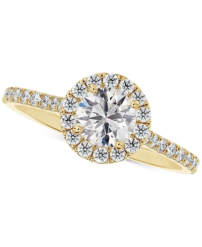 Portfolio by De Beers Forevermark Diamond Halo Pave Band Engagement Ring (1/2 ct. t.w.) in 14k Gold