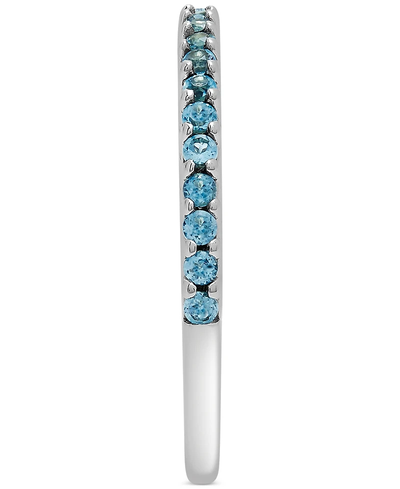 Gemstone Stack Ring Sterling Silver (Available Pink Sapphire and Blue Topaz)
