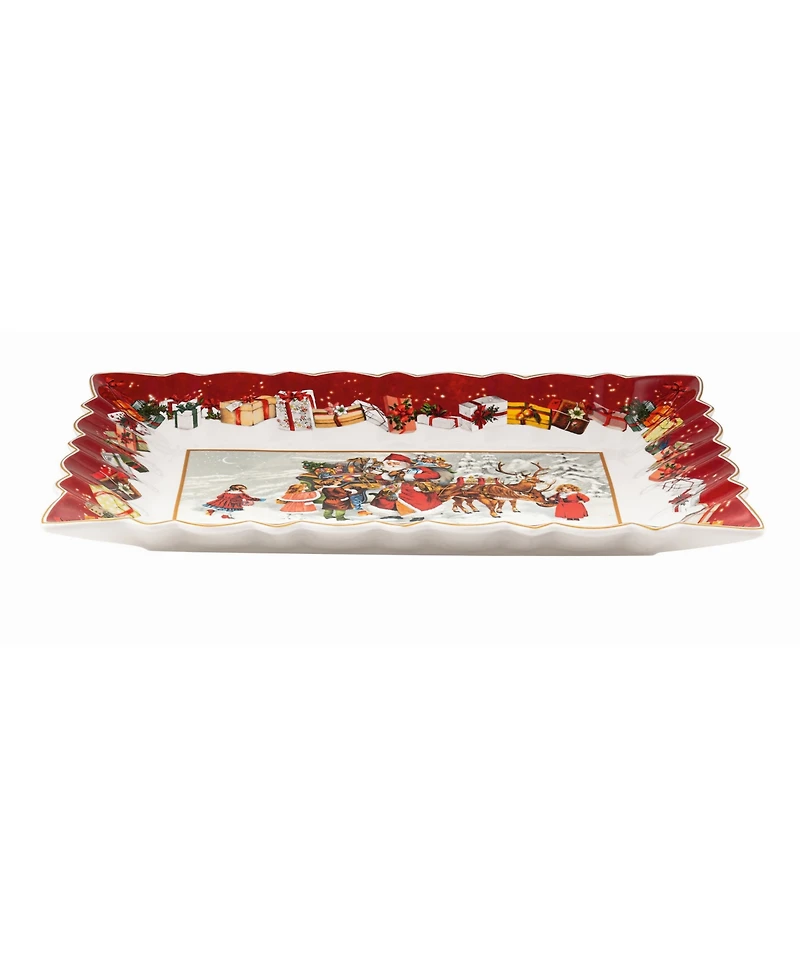 Villeroy & Boch Toy's Fantasy Cake Plate Santa and Kids, Rectangular