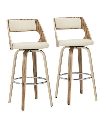Cecina Mid-Century Modern Barstool with Swivel, Set of 2