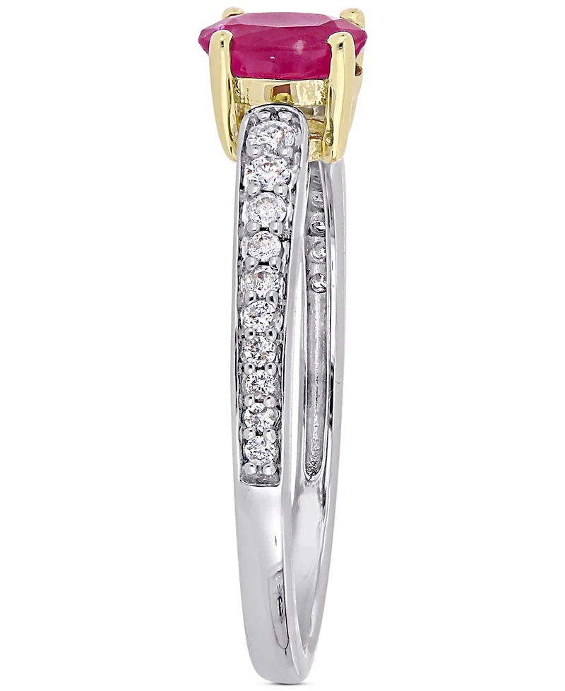 Ruby (5/8 ct. t.w.) & Diamond (1/6 Ring 10k Gold White