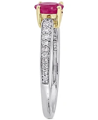 Ruby (5/8 ct. t.w.) & Diamond (1/6 Ring 10k Gold White