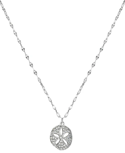 Textured Sand Dollar Pendant Necklace in Sterling Silver, 16" + 2" extender, Exclusively at Macy's