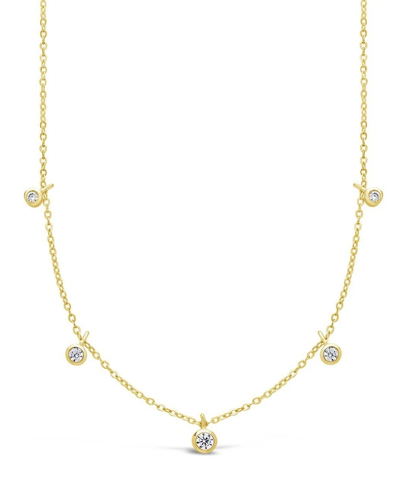 Women's Cubic Zirconia Dangling Bezel Necklace