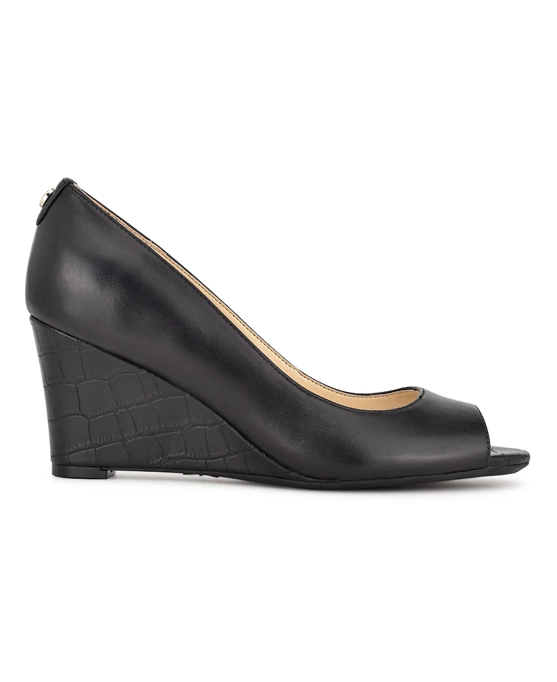 Nine West Women's Cape 9x9 Peep Toe Wedges