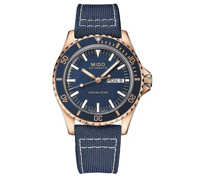 Mido Men's Swiss Automatic Ocean Star Tribute Blue Fabric Strap Watch 41mm