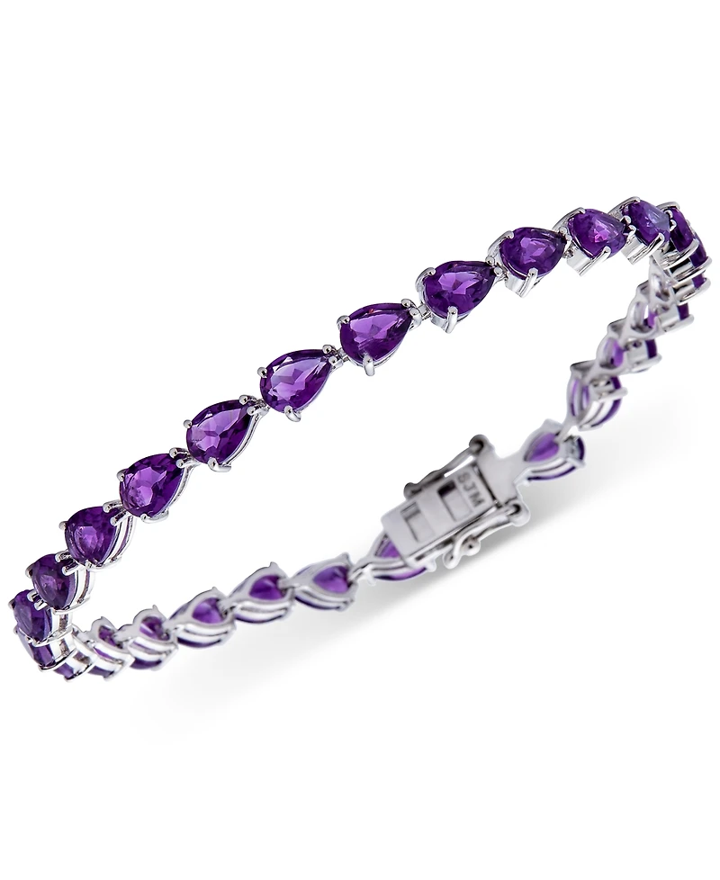 Multi-Gemstone Pear Tennis Bracelet (11-1/4 ct. t.w.) in Sterling Silver (Also in Citrine, Amethyst, & Blue Topaz)
