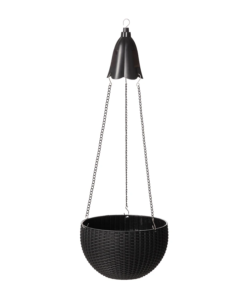 Glitzhome Solar Lighted Plastic Hanging Planter, 30"