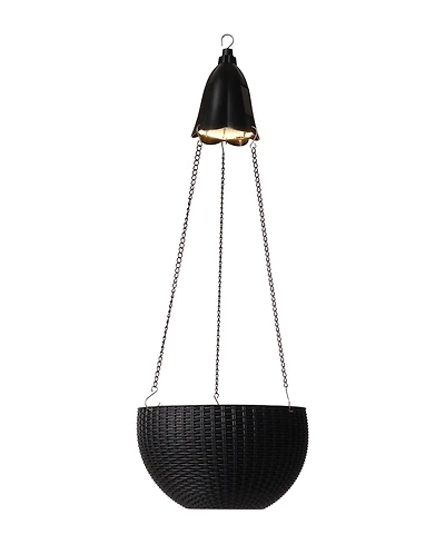 Glitzhome Solar Lighted Plastic Hanging Planter, 30"