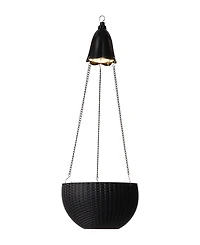 Glitzhome Solar Lighted Plastic Hanging Planter, 30"