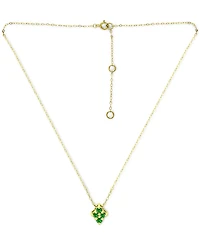 Giani Bernini Lab-Grown Green Quartz Cluster Pendant Necklace, 16" + 2" extender, Created for Macy's