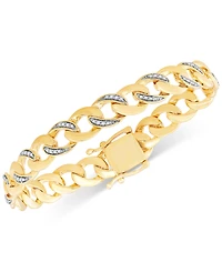Diamond Curb Link Bracelet (1/2 ct. t.w.) in 14k Gold-Plated Sterling Silver