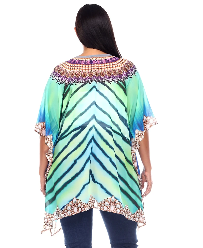 Plus Short Caftan with Tie-Up Neckline