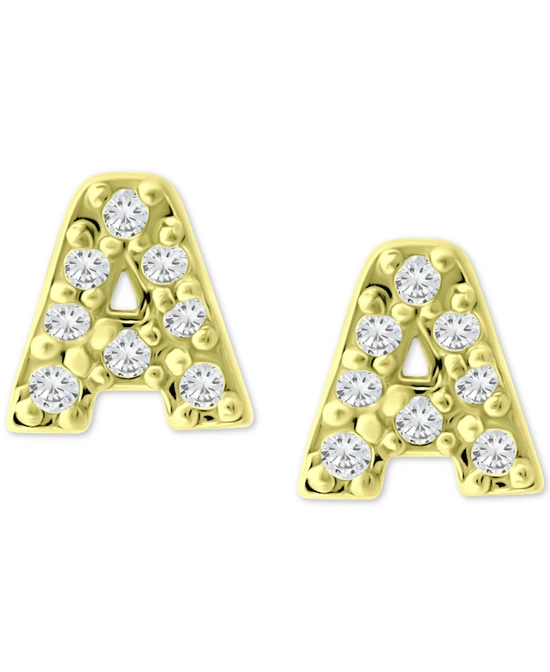 Giani Bernini Cubic Zirconia Initial Stud Earrings, Created for Macy's
