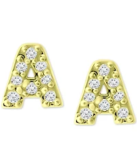 Giani Bernini Cubic Zirconia Initial Stud Earrings, Created for Macy's