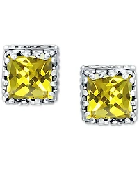 Giani Bernini Cubic Zirconia Princess Stud Earrings Sterling Silver, Created for Macy's
