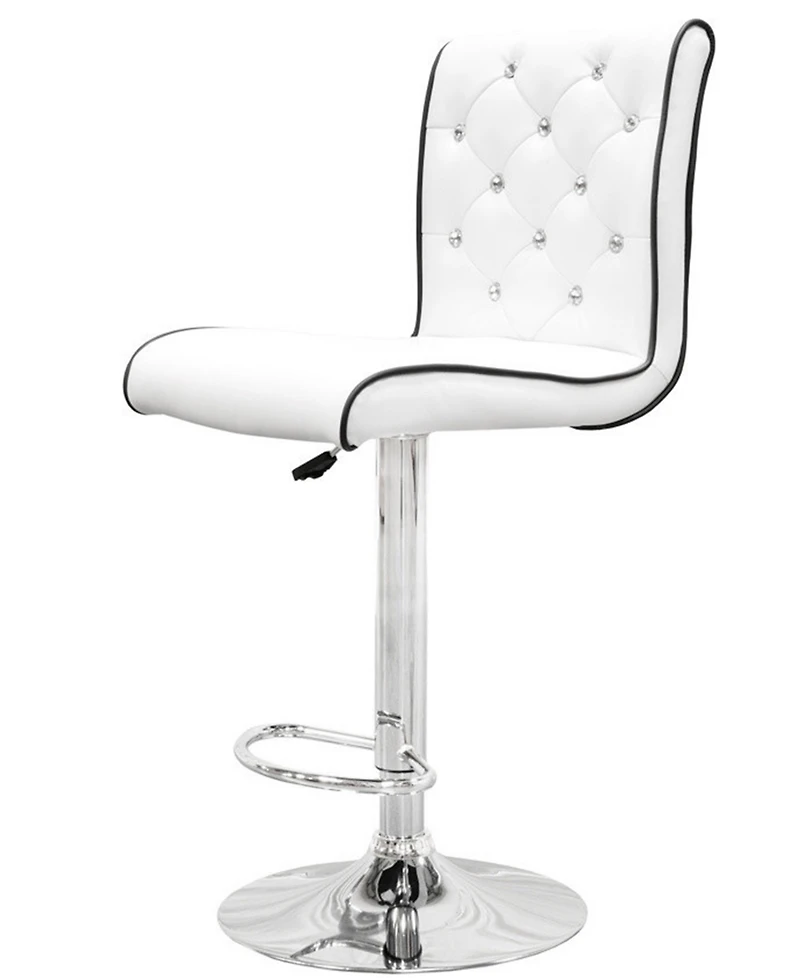 Kimberly Modern Swivel Bar Stool with Crystals, Set of 2