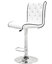 Kimberly Modern Swivel Bar Stool with Crystals, Set of 2