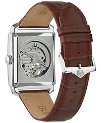 Bulova Men's Automatic Sutton Brown Leather Strap Watch 33mm