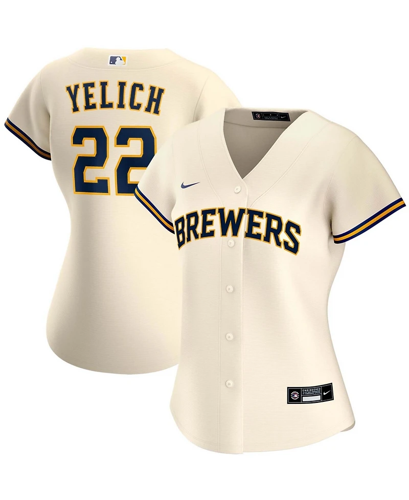 Women's Christian Yelich Cream Milwaukee Brewers Home Replica Player Jersey
