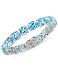 Blue Topaz Cushion Tennis Bracelet (47 ct. t.w.) in Sterling Silver (Also in Amethyst & Citrine)