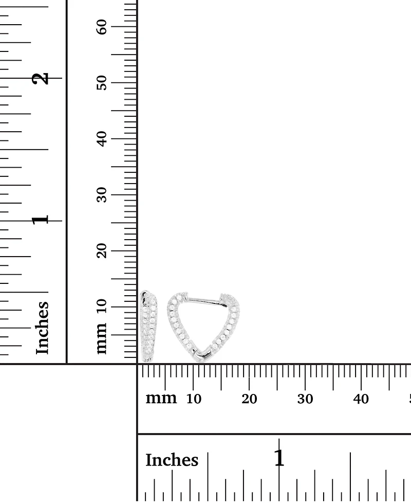 Cubic Zirconia Heart Hoop Earrings